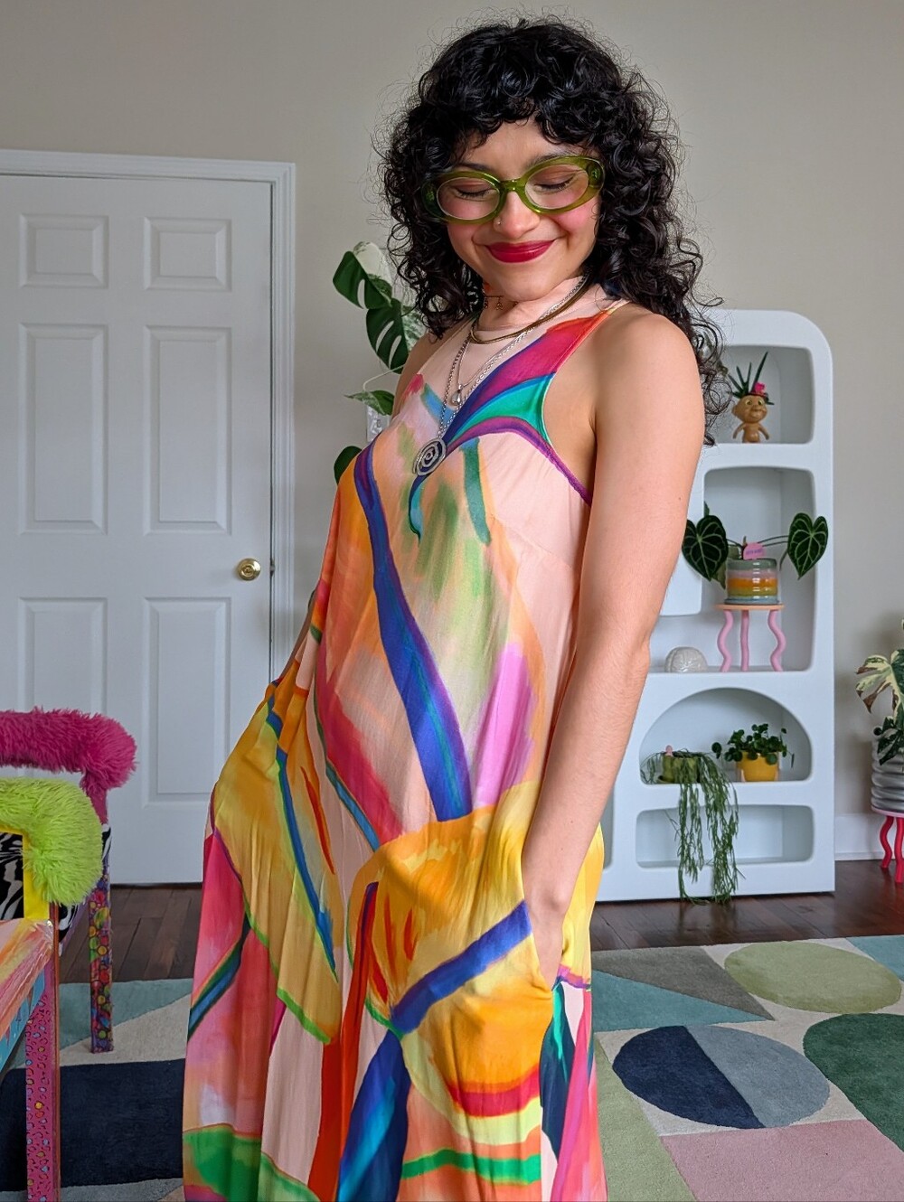 Farm Rio Anthropologie rainbow maxi dress - Picture 5 of 8